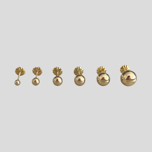 Aros bolita Oro Rosado 18K