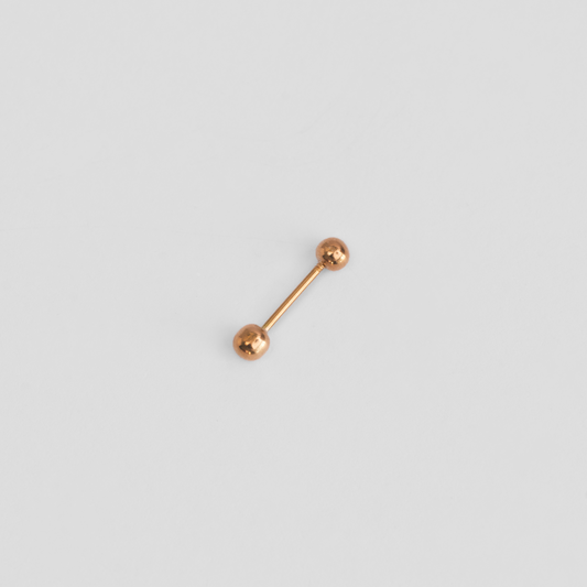 Piercing Barbell Oro Rosado 18K