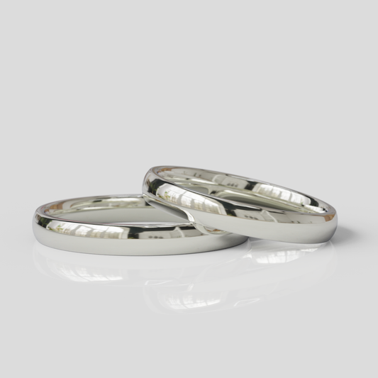 Argollas de Matrimonio Inglesas Confort Plata 950 3mm