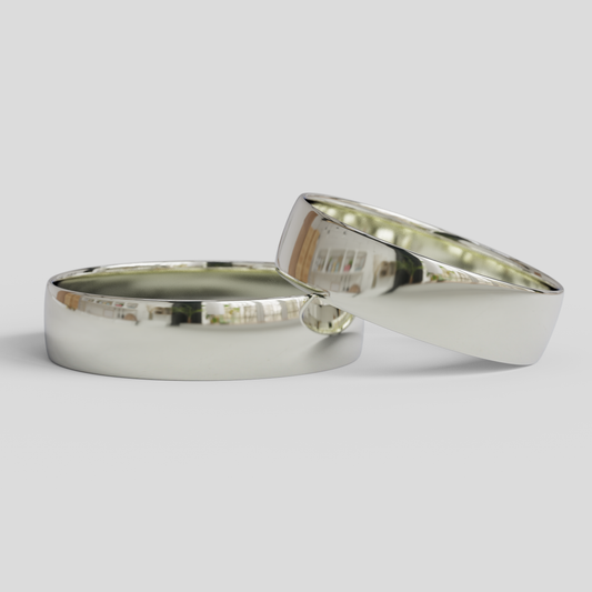 Argollas de Matrimonio Media Caña Plata 950 5mm