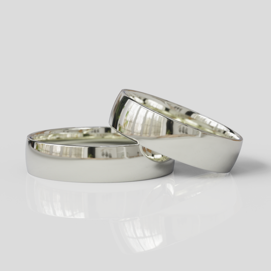 Argollas de Matrimonio Media Caña Confort Plata 950 5mm