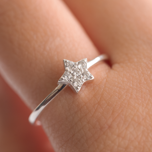 Anillo plata 925 Estrella Radiante