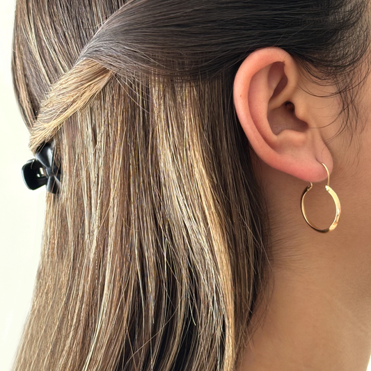 Aros Planos con gancho 18K