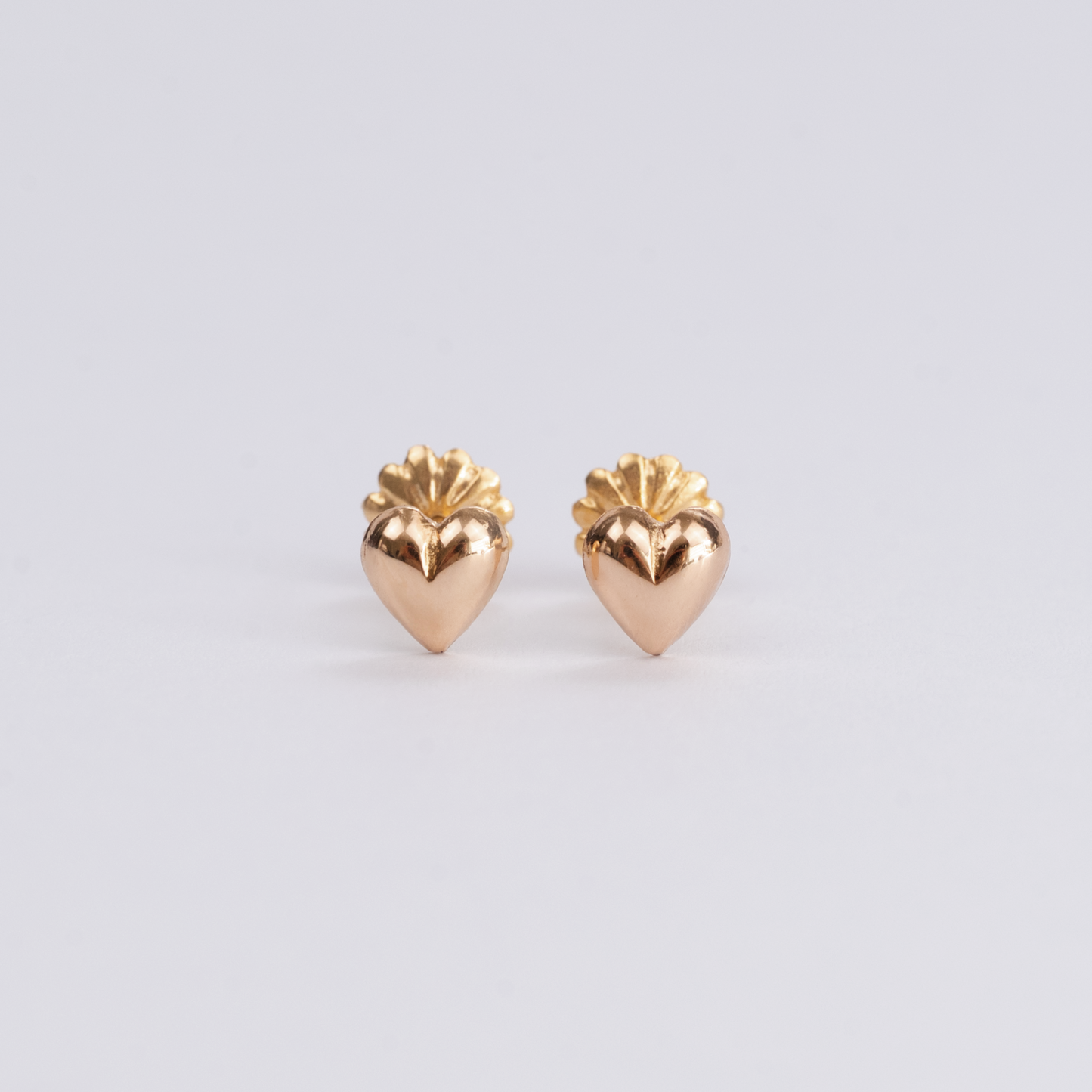Aros Corazón Pequeño en Oro Rosado 18K