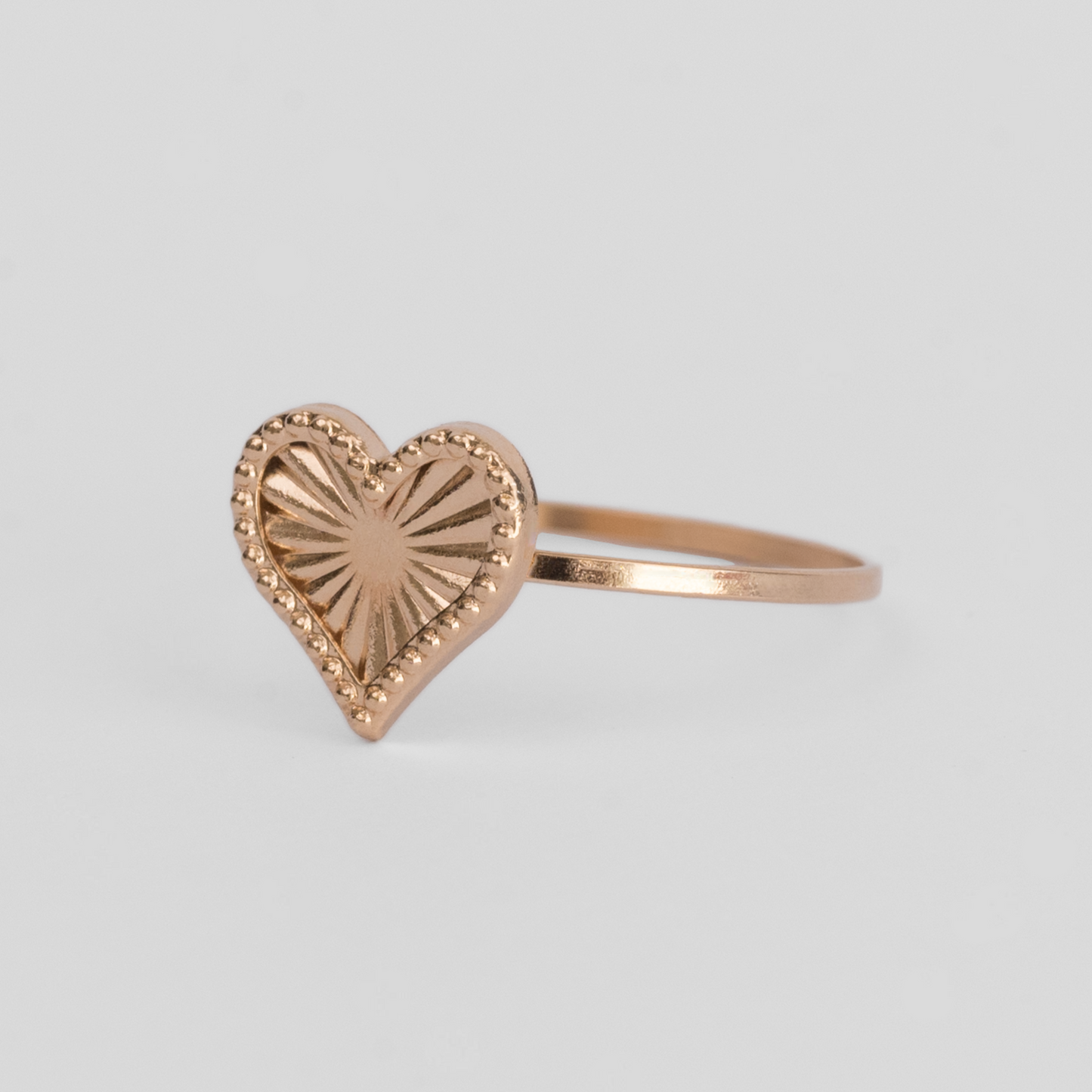 Anillo Corazón en Oro Rosado 18K