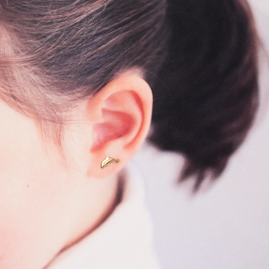 Aros Delfín 1 Oro Rosado 18K