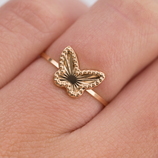 Anillo Mariposa en Oro Rosado 18K