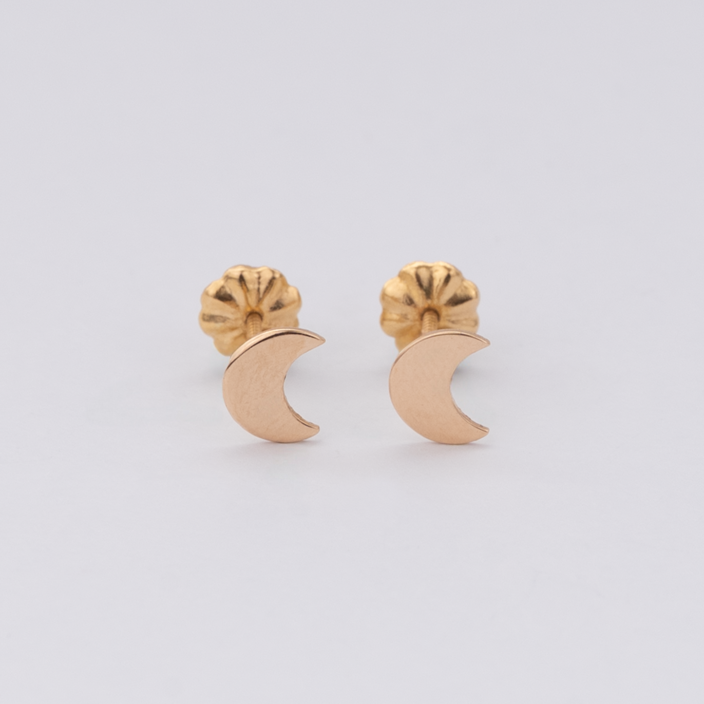 Aros Luna Oro Rosado 18K