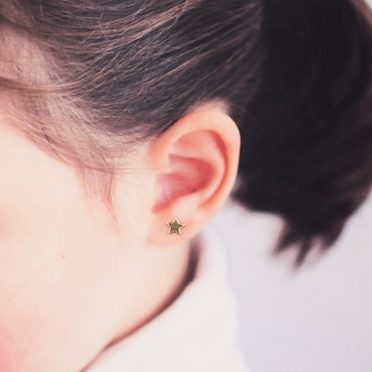 Aros Estrella Oro Rosado 18K