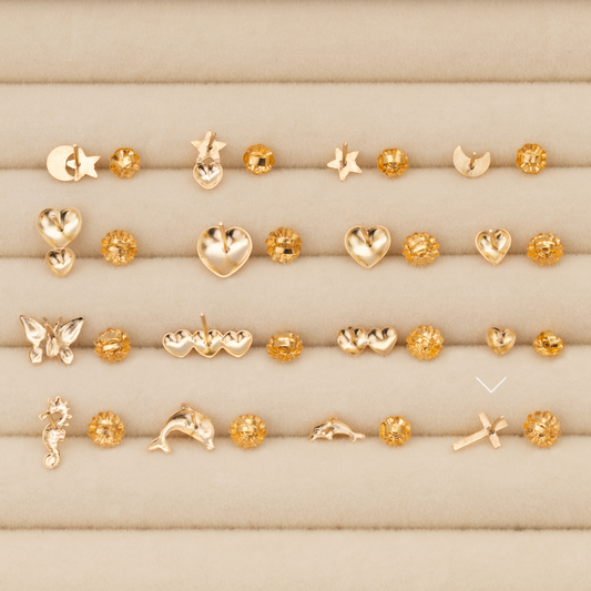 Aros de Cruz Oro Rosado 18K