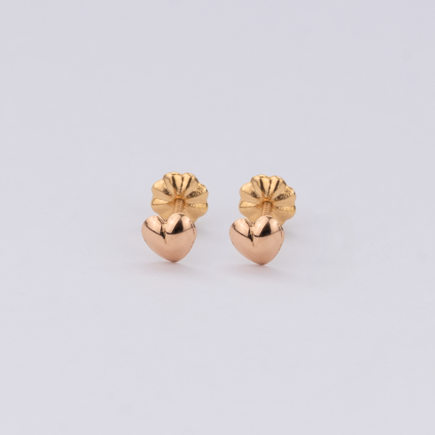 Aros Corazón en Oro Rosado 18K