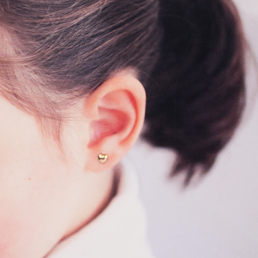 Aros Corazón en Oro Rosado 18K