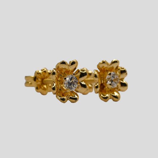 Aros Flor Capuchina Oro Rosado 18k