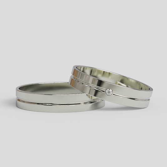 Argollas de Matrimonio Horizonte Tubo Plata 950 4mm