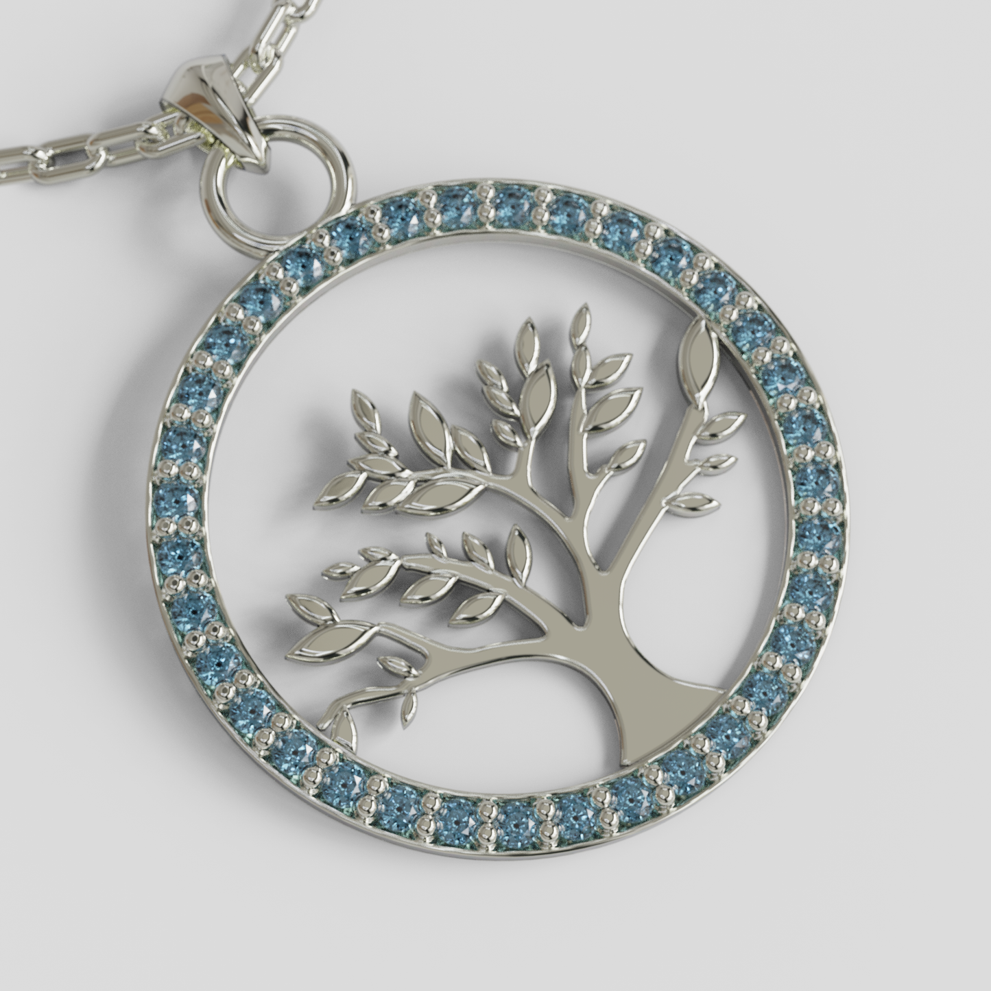 Conjunto Cadena Limada con Colgante Árbol de la Vida