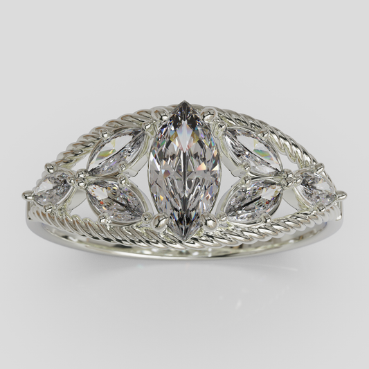 Anillo Marquis Cuerda plata 950
