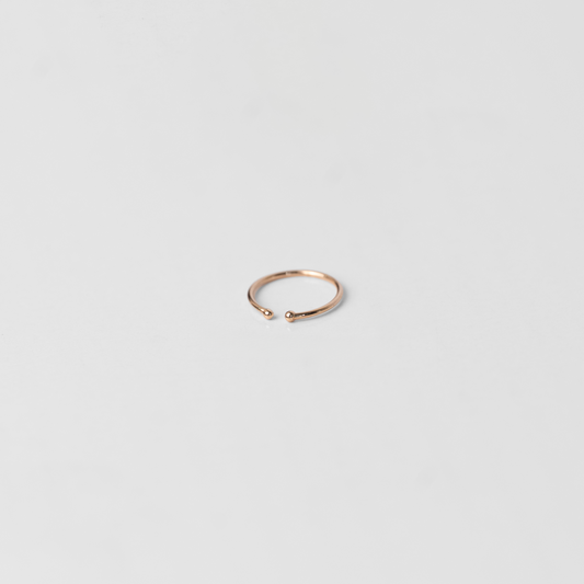 Piercing Aro Abierto con Bolita en Oro Rosado 18k