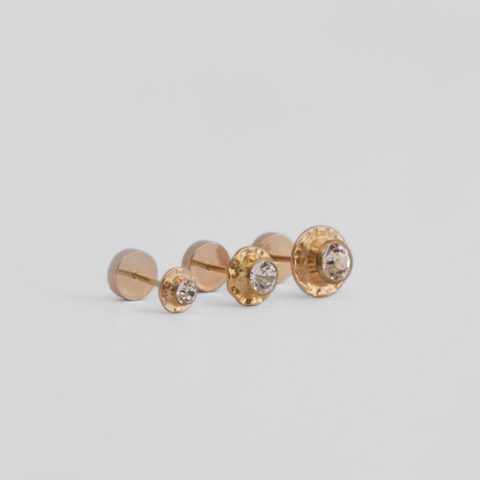 Aros Abridores Chatón Blanco Oro 14K