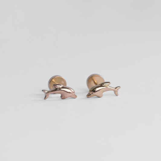 Aros Abridores Delfín Oro 14K