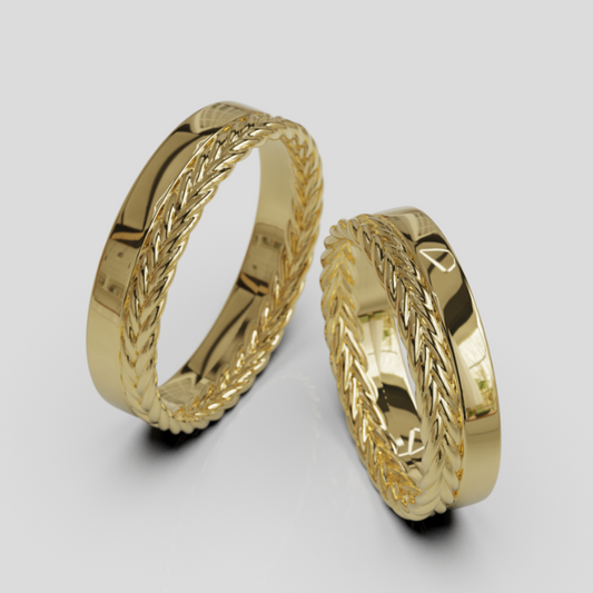 Argollas Tubo con Trenza Espiga