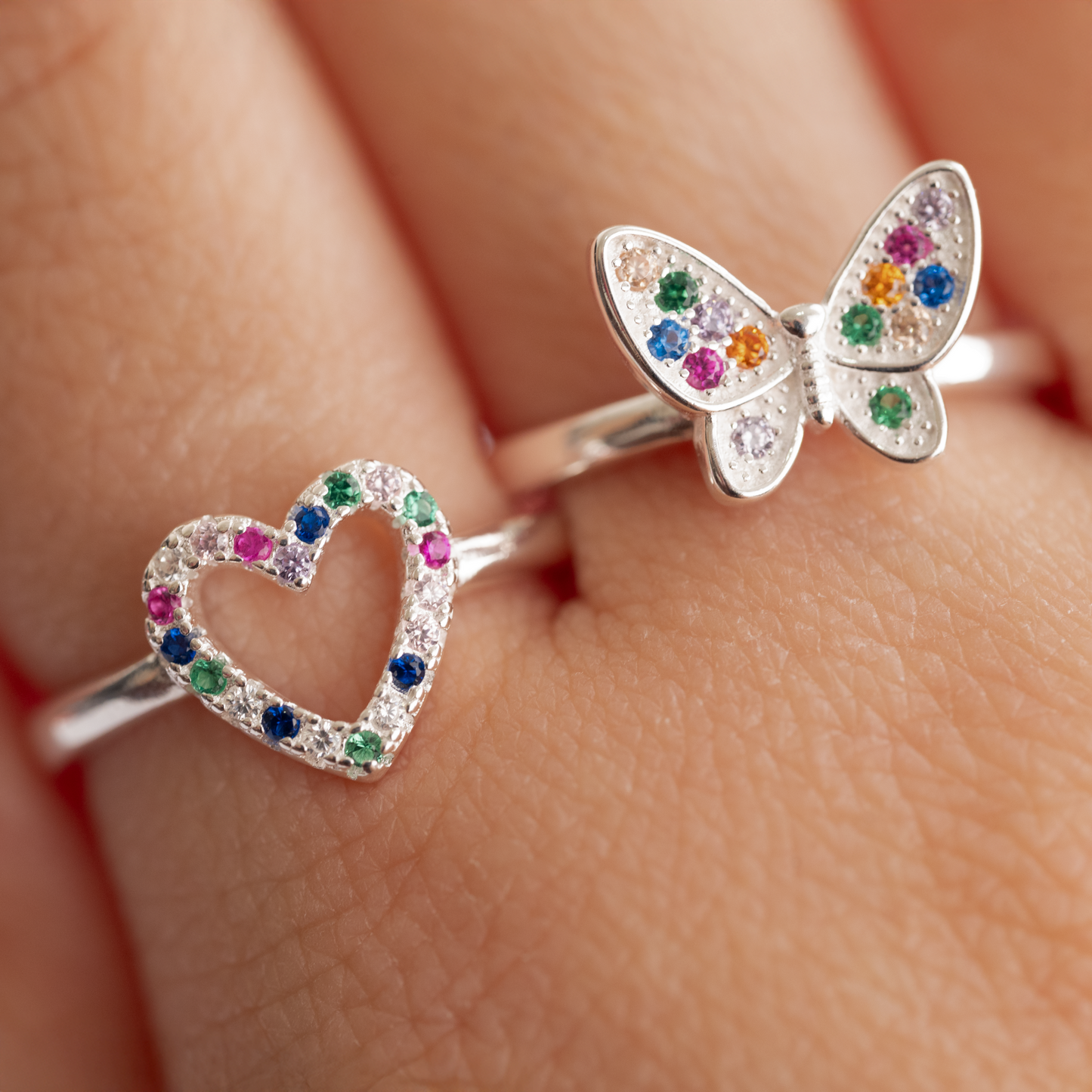 Anillo plata 925 Mariposa Multicolor