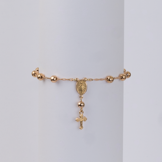 Pulsera Denario Oro Rosado 18K