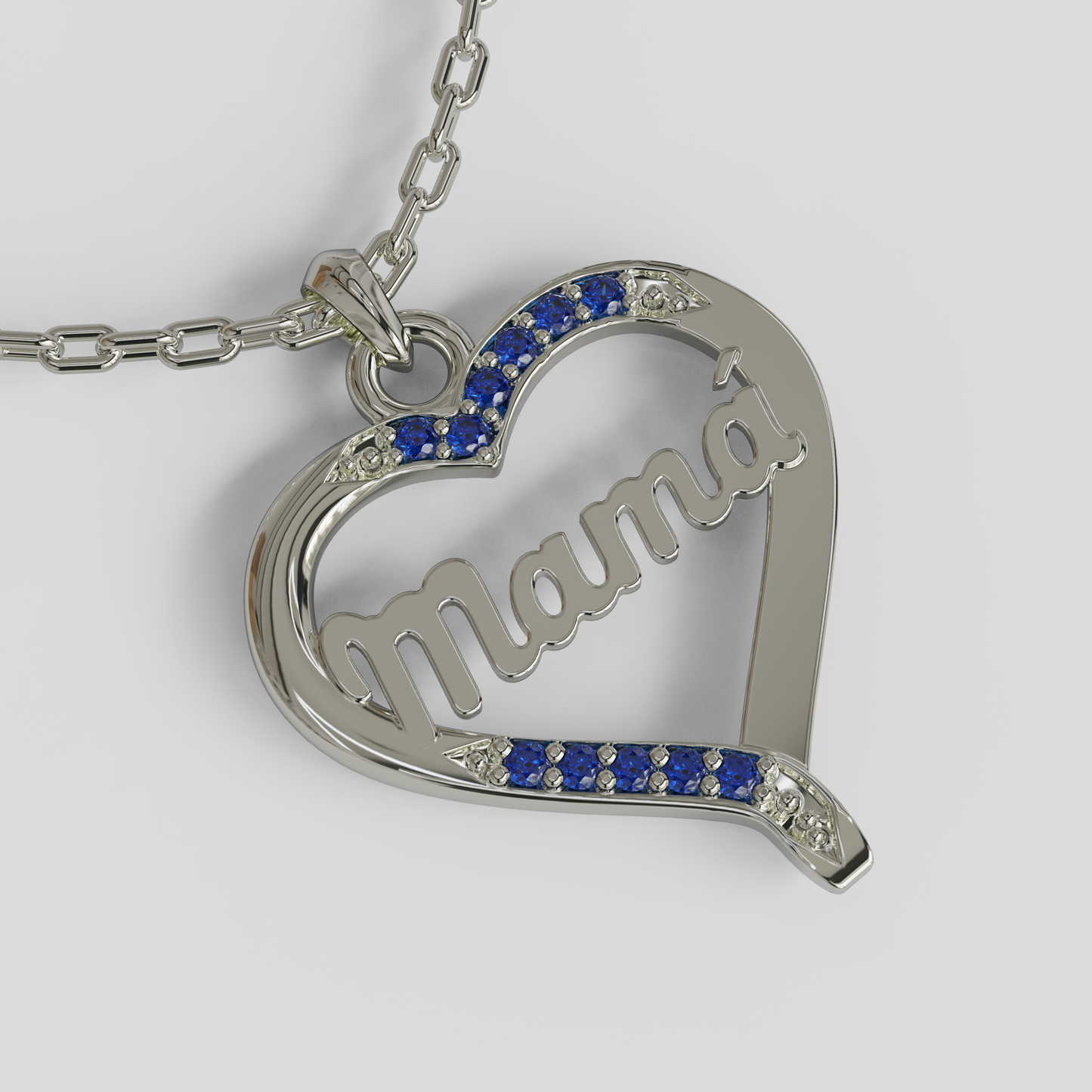 Conjunto Cadena Limada con Colgante Corazón Mamá