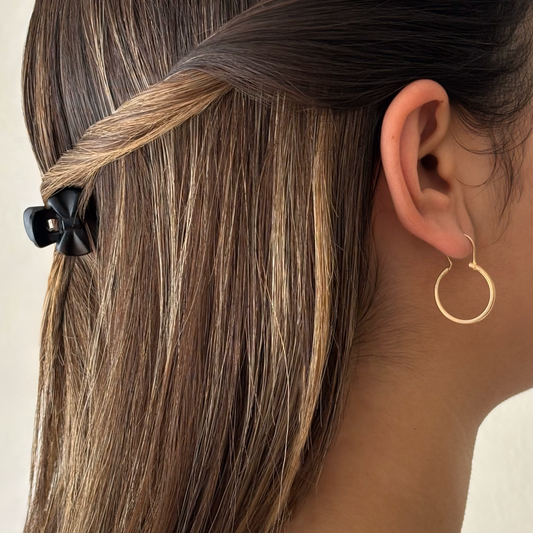 Aros Tubo con gancho Oro 18K