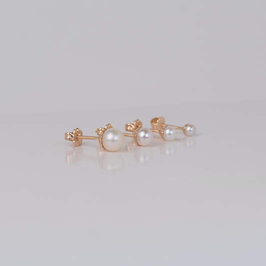 Aros Perla Oro 18K