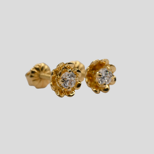 Aros Girasol Oro Rosado 18k