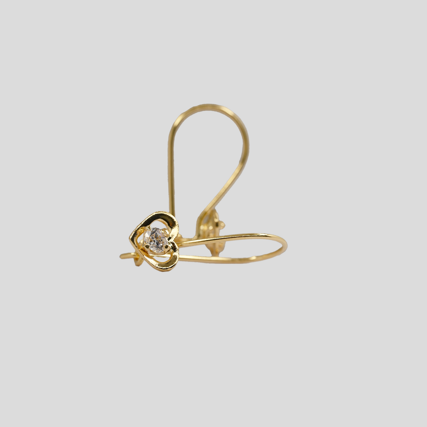 Aros Colgante Corazón Oro Rosado 18K