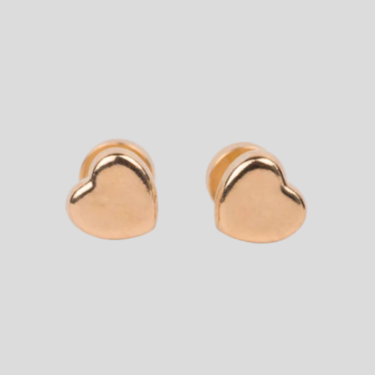 Aros Abridores Corazón Oro 14K