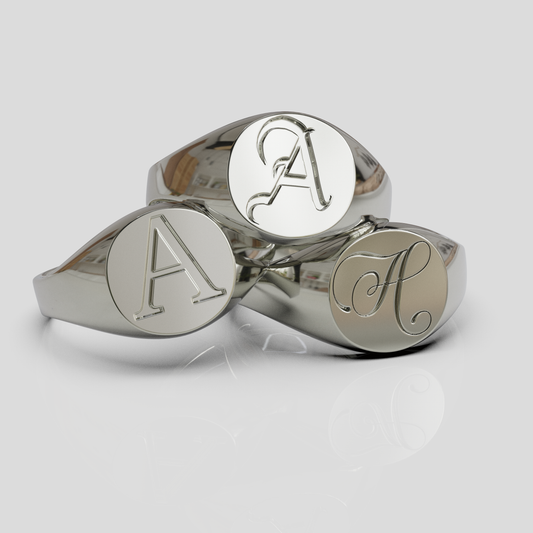 Anillo Sello Redondo Personalizable Plata 950
