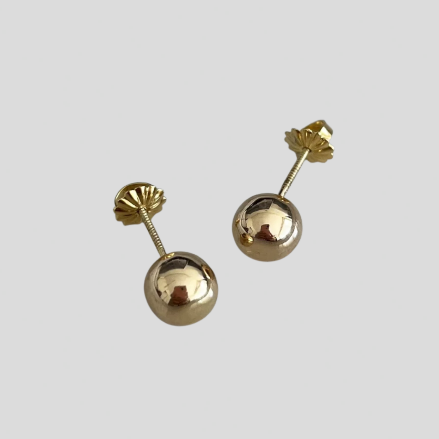 Aros Bolita Oro Rosado 18K