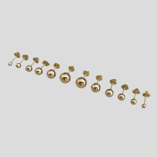Aros bolita Oro Rosado 18K