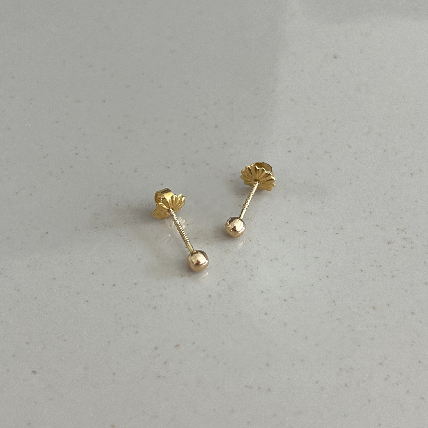 Aros bolita Oro Rosado 18K