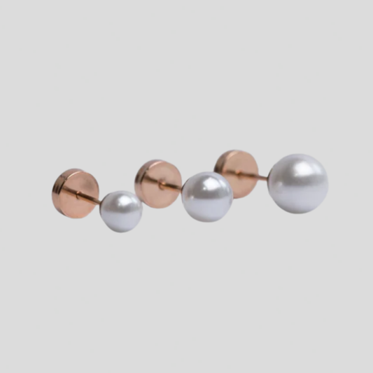 Aros Abridores Perla Oro 14k