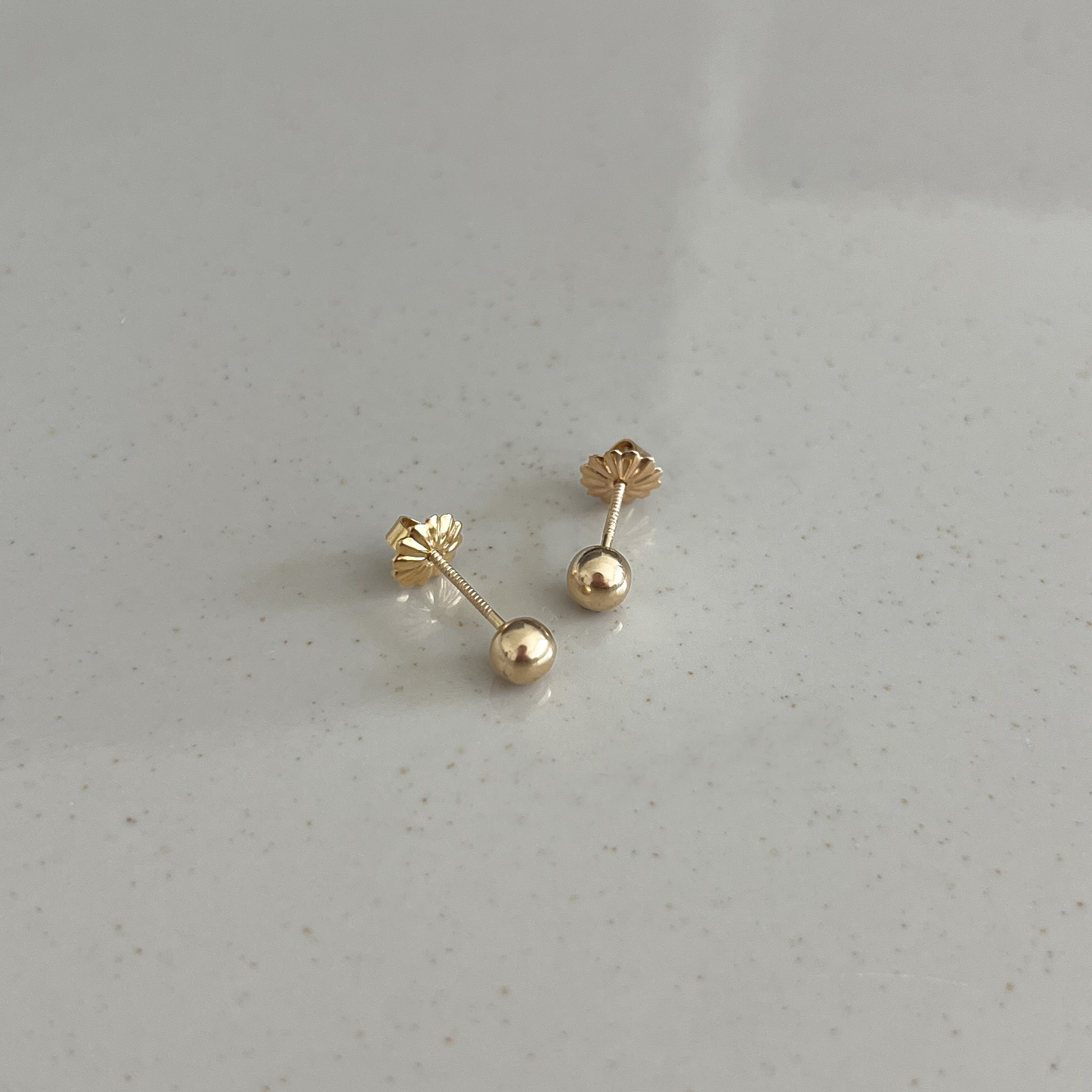 Aros bolita Oro Rosado 18K