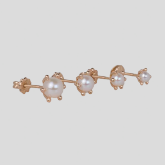 Aros Perla Pistilo Oro 18K