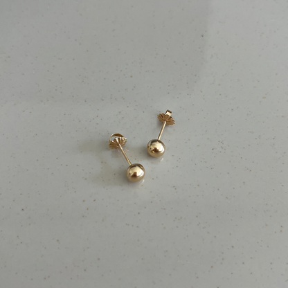 Aros bolita Oro Rosado 18K