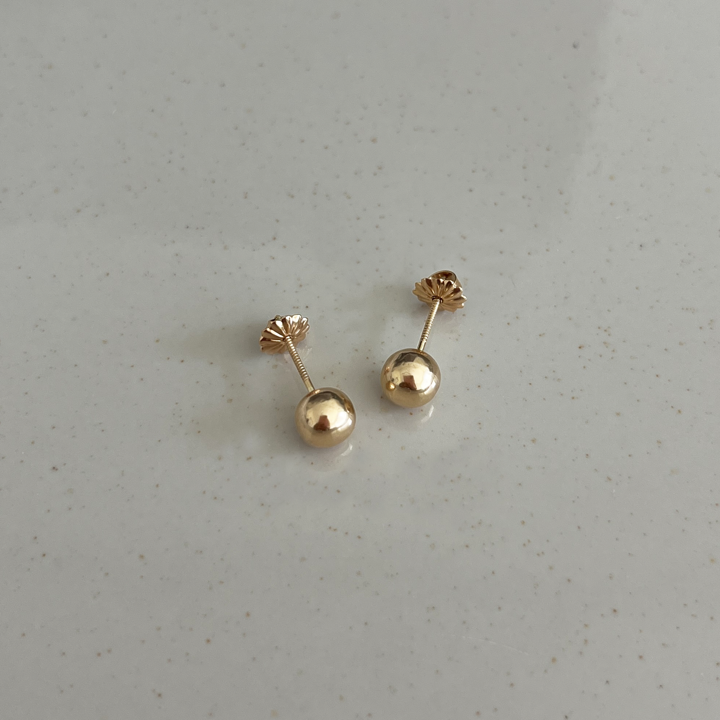 Aros bolita Oro Rosado 18K
