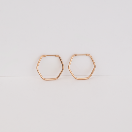 Aros Hexagonales Oro 18K