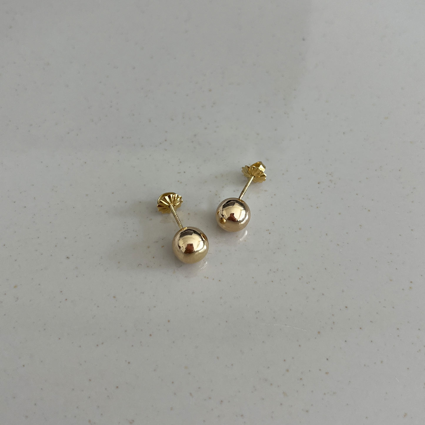 Aros bolita Oro Rosado 18K