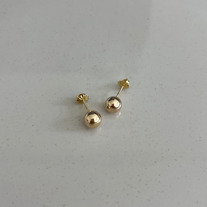 Aros bolita Oro Rosado 18K