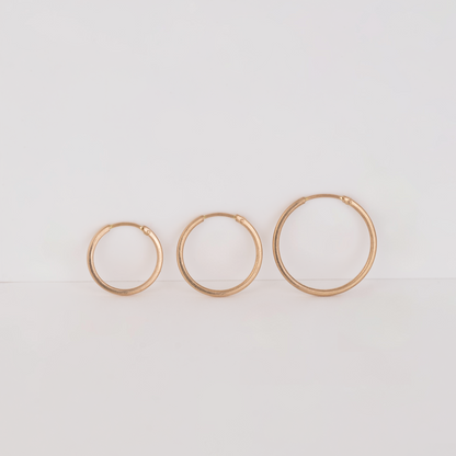 Aros Tubo planos 18K