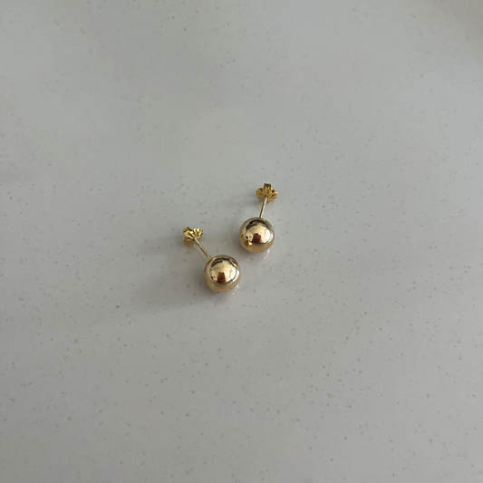 Aros bolita Oro Rosado 18K