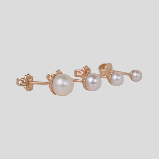 Aros Perla Oro 18K