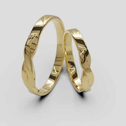 Argollas de Matrimonio Doble Cruzado Oro 18k