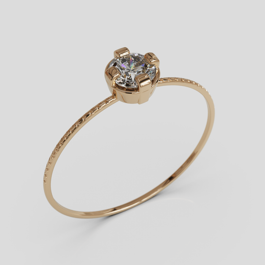 Anillo Fino Facetado