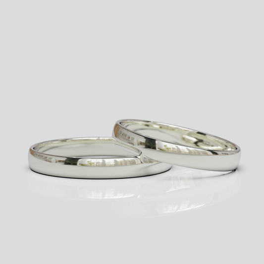 Argollas de Matrimonio Media Caña Plata 950 3mm